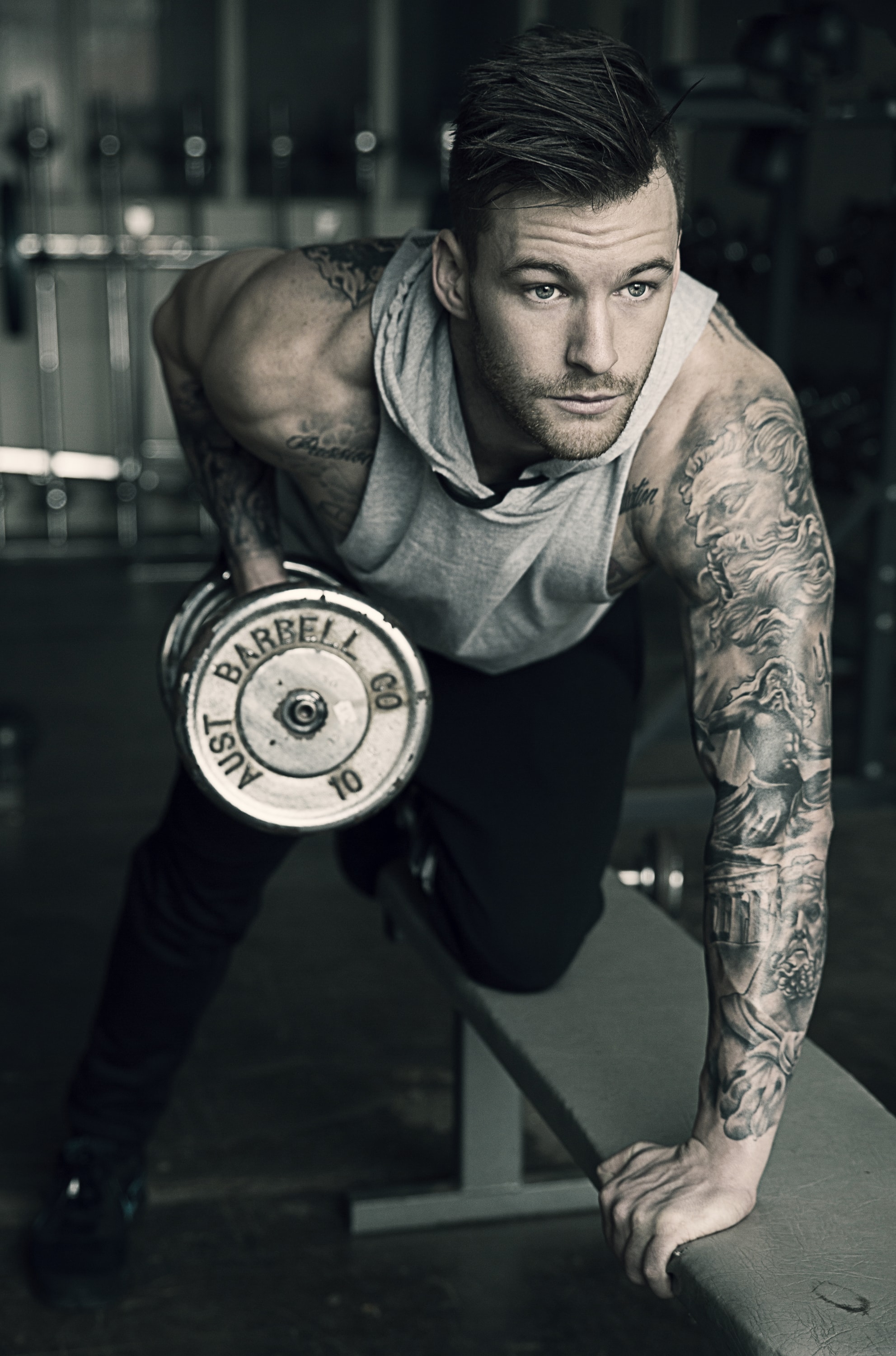 Fitness — athletic man dramatic studio